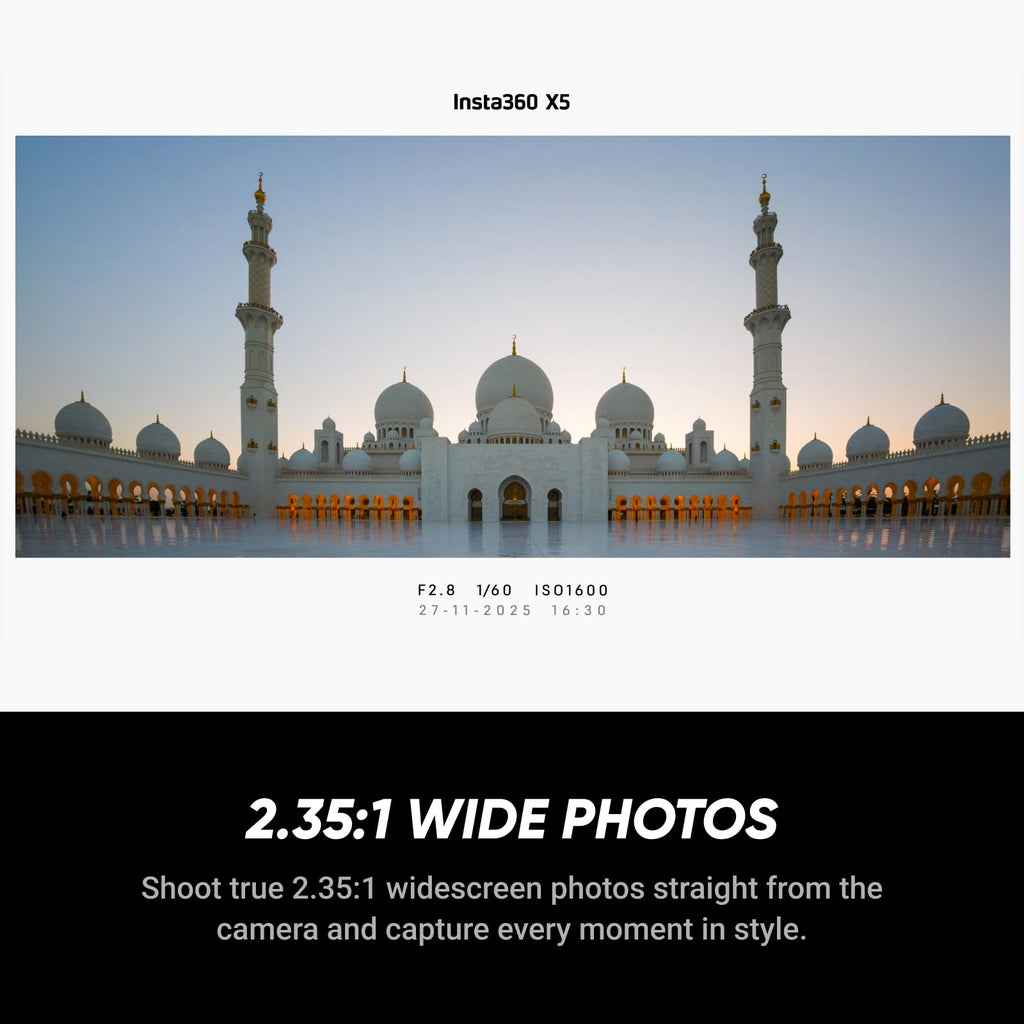 Insta360 X5 Satin White - Waterproof 8K 360° Action Camera, Leading Low Light, Invisible Selfie Stick Effect, Rugged and Replaceable Lens, 3-Hour Battery, Built-in Wind Guard, Stabilization