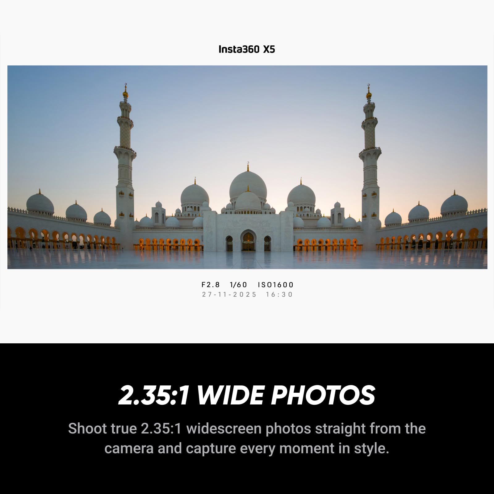 Insta360 X5 Satin White - Waterproof 8K 360° Action Camera, Leading Low Light, Invisible Selfie Stick Effect, Rugged and Replaceable Lens, 3-Hour Battery, Built-in Wind Guard, Stabilization