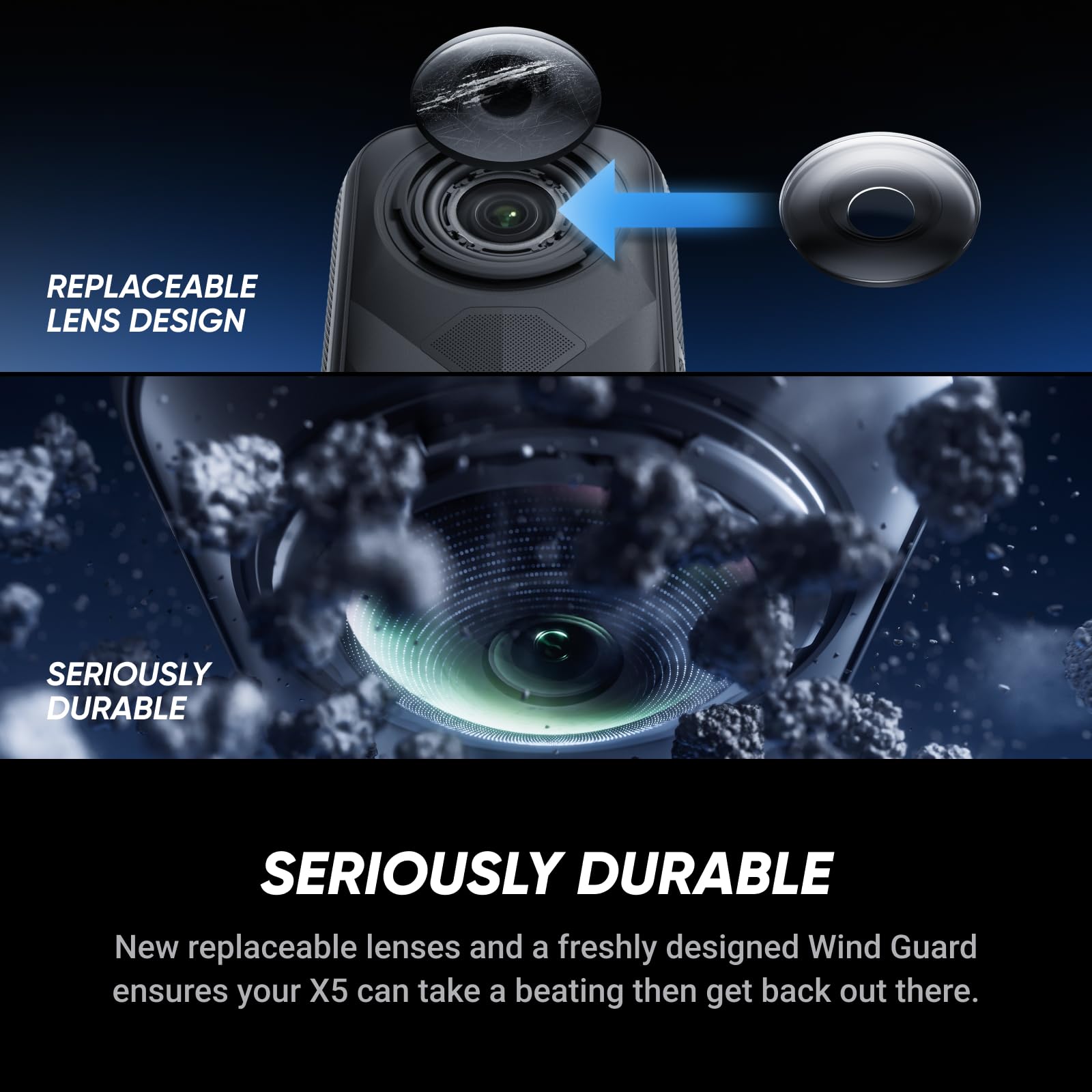 Insta360 X5 Satin White - Waterproof 8K 360° Action Camera, Leading Low Light, Invisible Selfie Stick Effect, Rugged and Replaceable Lens, 3-Hour Battery, Built-in Wind Guard, Stabilization