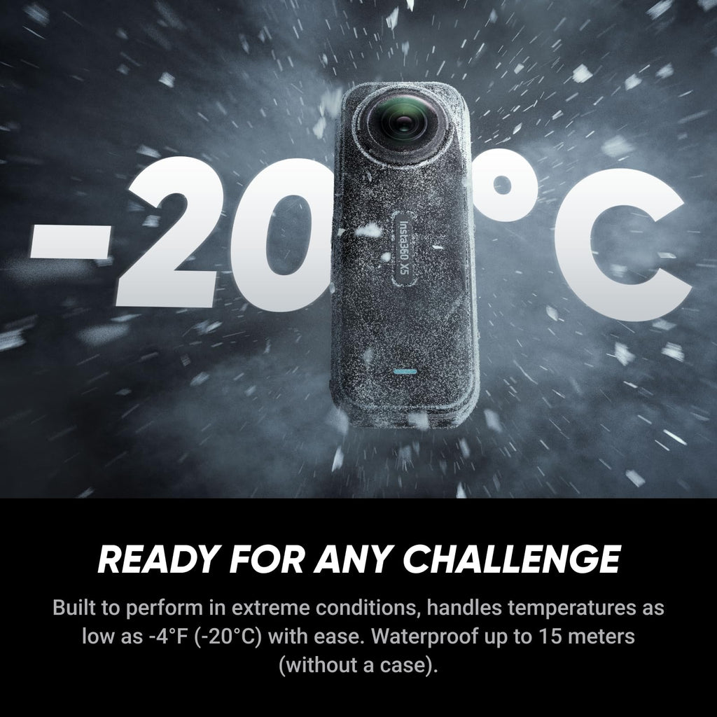 Insta360 X5 Satin White - Waterproof 8K 360° Action Camera, Leading Low Light, Invisible Selfie Stick Effect, Rugged and Replaceable Lens, 3-Hour Battery, Built-in Wind Guard, Stabilization
