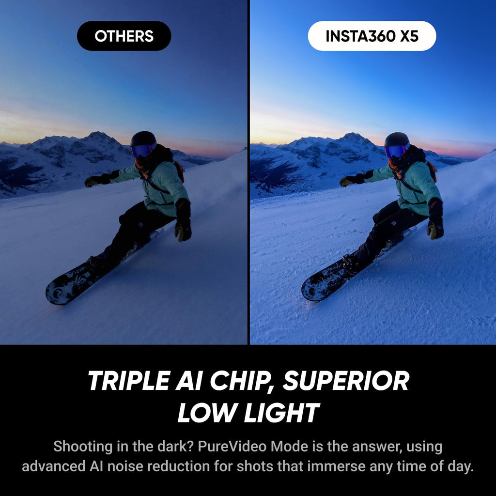 Insta360 X5 Satin White - Waterproof 8K 360° Action Camera, Leading Low Light, Invisible Selfie Stick Effect, Rugged and Replaceable Lens, 3-Hour Battery, Built-in Wind Guard, Stabilization