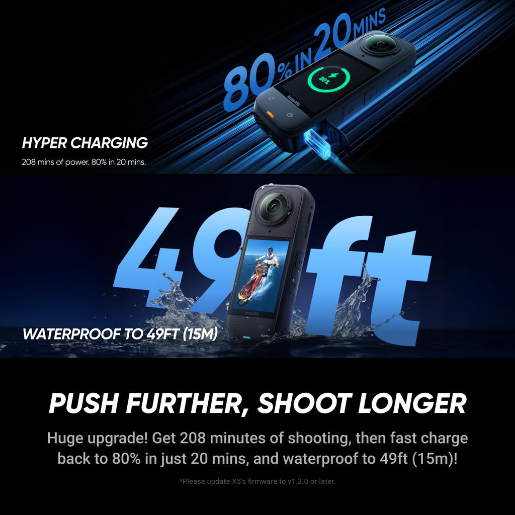 Insta360 X5 Satin White - Waterproof 8K 360° Action Camera, Leading Low Light, Invisible Selfie Stick Effect, Rugged and Replaceable Lens, 3-Hour Battery, Built-in Wind Guard, Stabilization