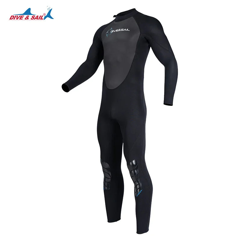 DIVE&SAIL 3mm Neoprene Man Back Zipper Sport Wear Long Sleeve Pants Wet Suit Wetsuits for Snorkeling