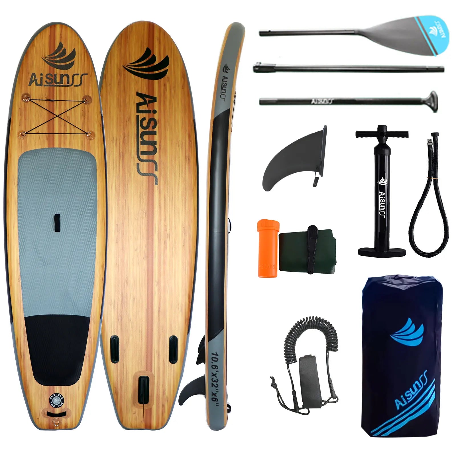 Inflatable Stand-Up Paddle Board for Water Sports Foldable PVC Wakeboard Longboard Sup Surfboard for Ocean Waters