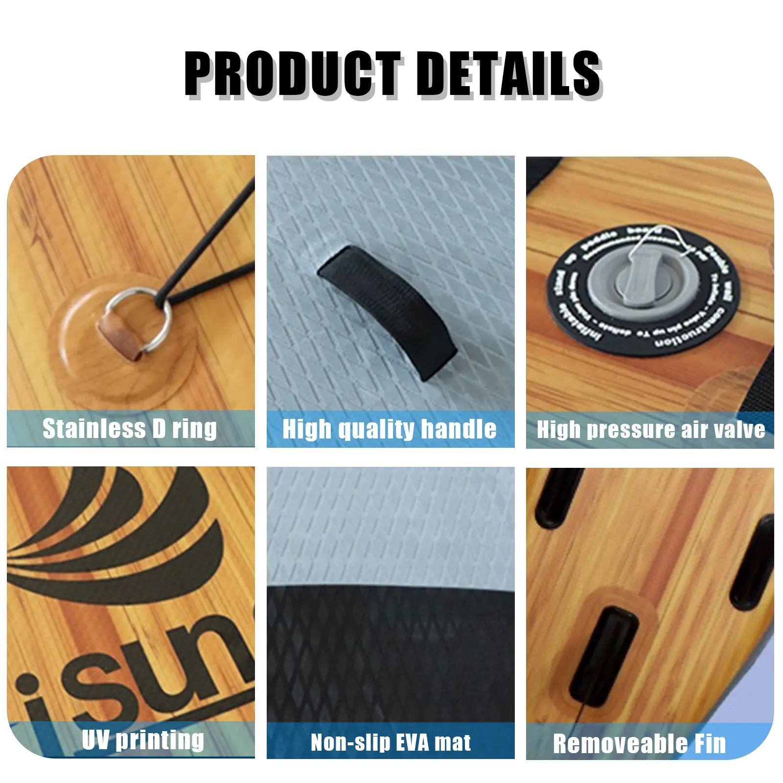 Inflatable Stand-Up Paddle Board for Water Sports Foldable PVC Wakeboard Longboard Sup Surfboard for Ocean Waters