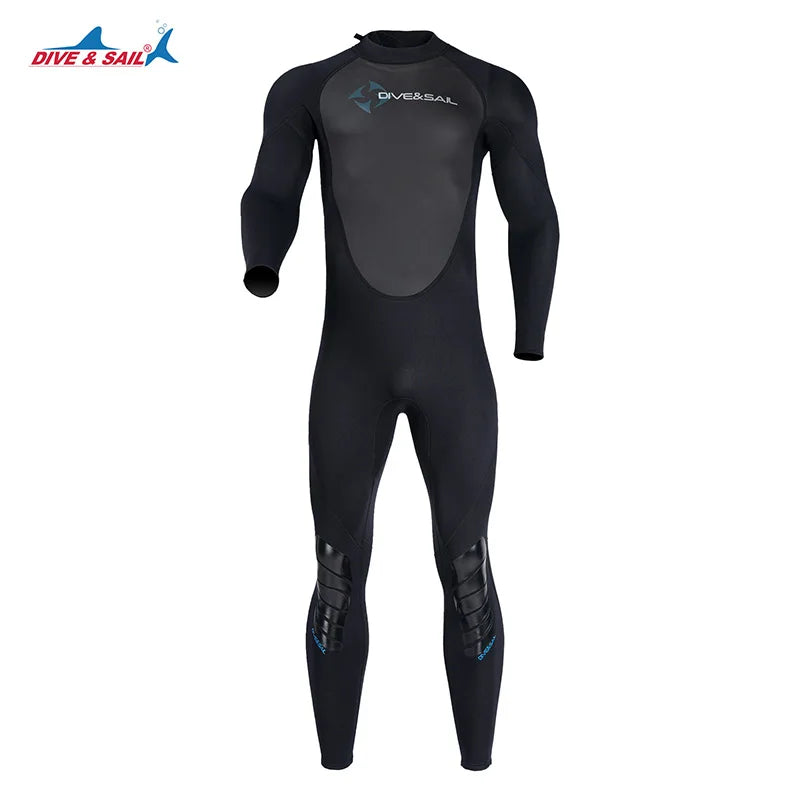 DIVE&SAIL 3mm Neoprene Man Back Zipper Sport Wear Long Sleeve Pants Wet Suit Wetsuits for Snorkeling