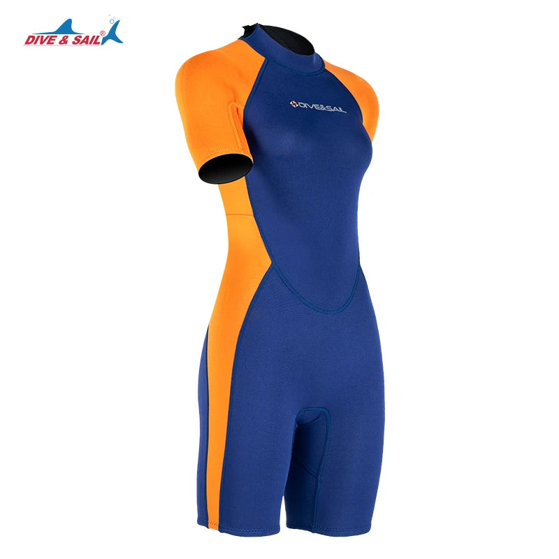 DIVE&SAIL Manufacturer Back Zipper Short Sleeve Full Body 1.5mm Neoprene Diving Suits Wetsuit
