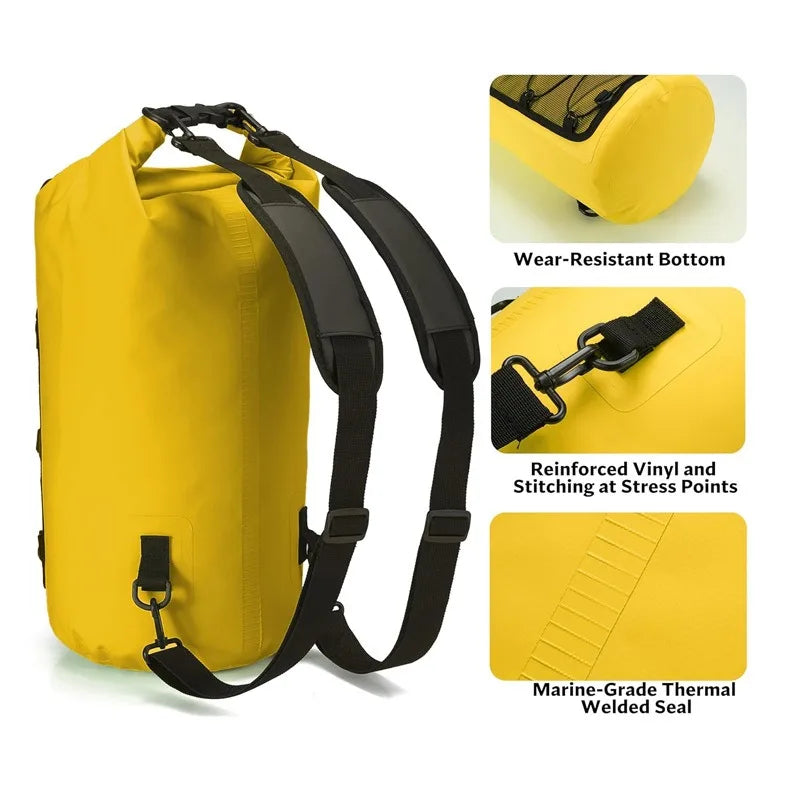 Sinodiving Dry Bag Waterproof Backpack Sports Roll Top Bag for Boating Kayaking Fishing Rafting Swimming bag