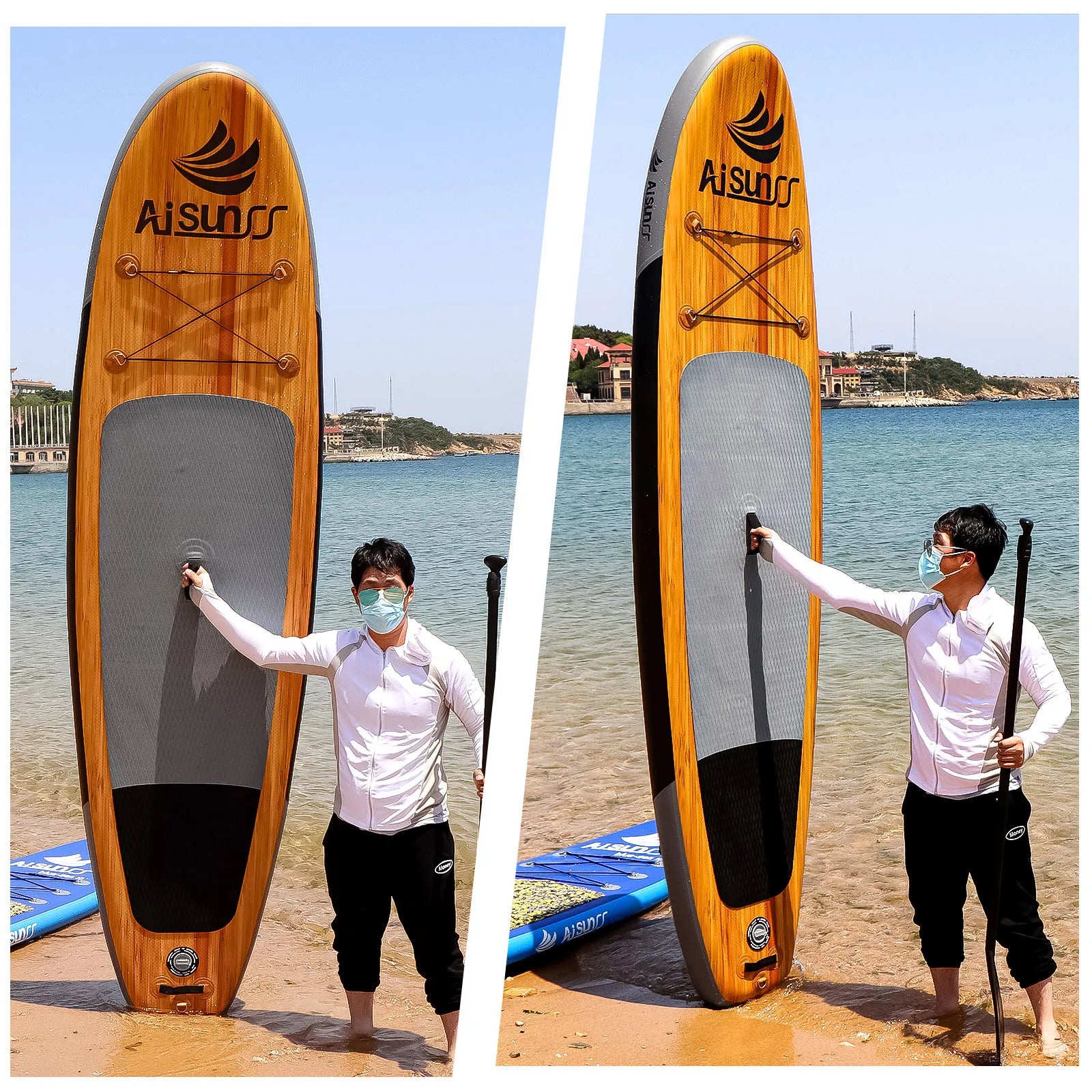 Inflatable Stand-Up Paddle Board for Water Sports Foldable PVC Wakeboard Longboard Sup Surfboard for Ocean Waters