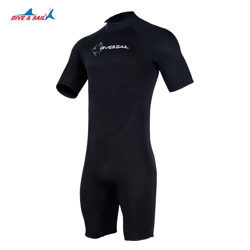 DIVE&SAIL Manufacturer Back Zipper Short Sleeve Full Body 1.5mm Neoprene Diving Suits Wetsuit