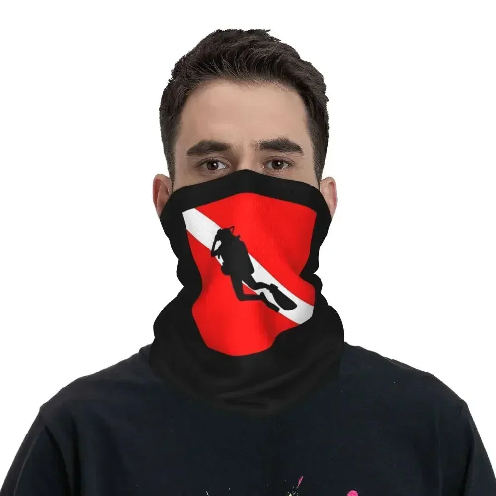 Dive Scuba Diver Bandana Neck Cover Printed Diving Wrap Scarf Multifunctional Face Mask Fishing for Men Women Adult All Season