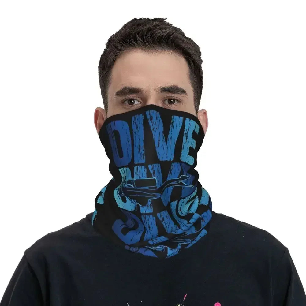 Dive Scuba Diver Bandana Neck Cover Printed Diving Wrap Scarf Multifunctional Face Mask Fishing for Men Women Adult All Season