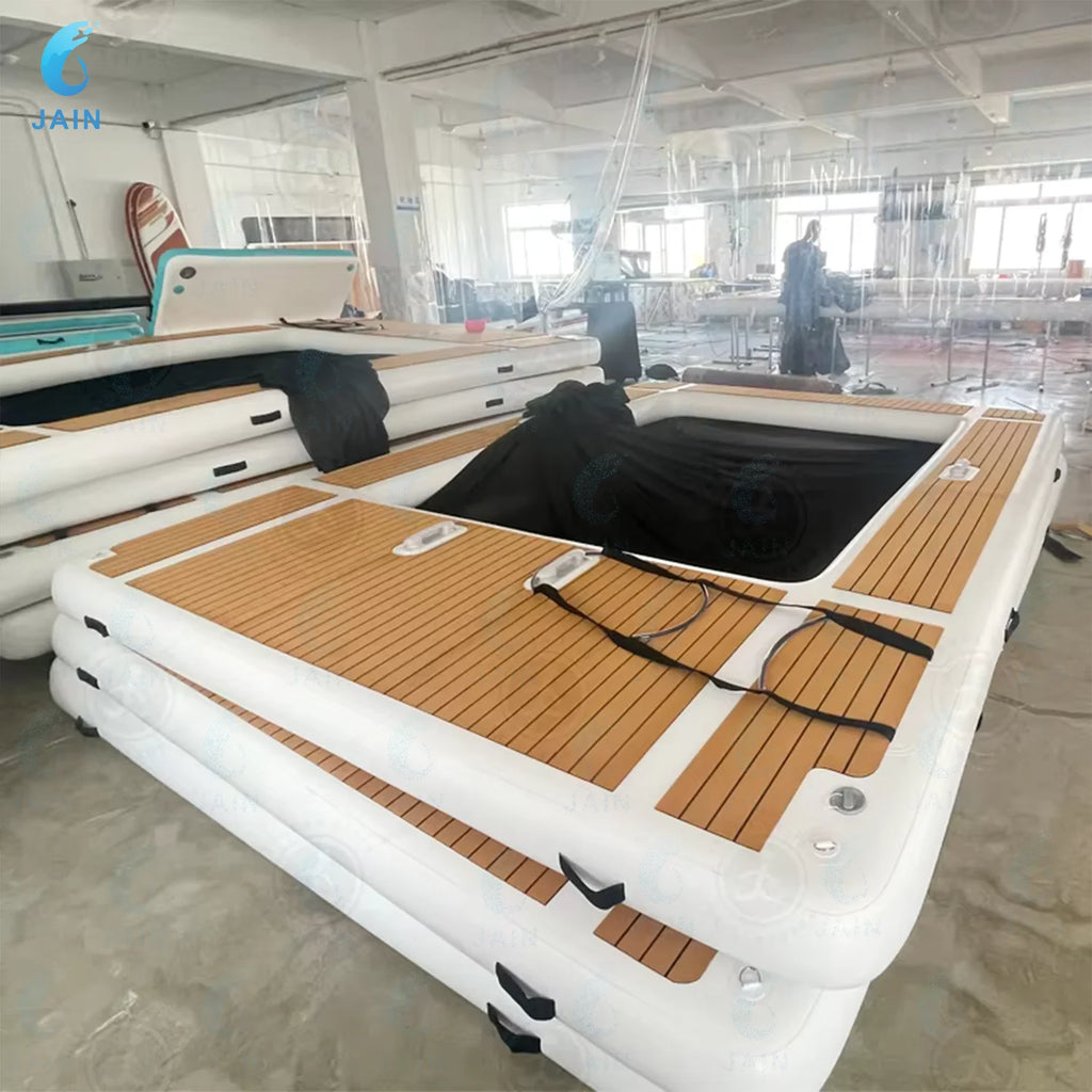 Inventory EVA Non-slip Inflatable Floating Swimming Pool for Ocean&Sea Yacht Dock Platform Island with Net Free Shipping