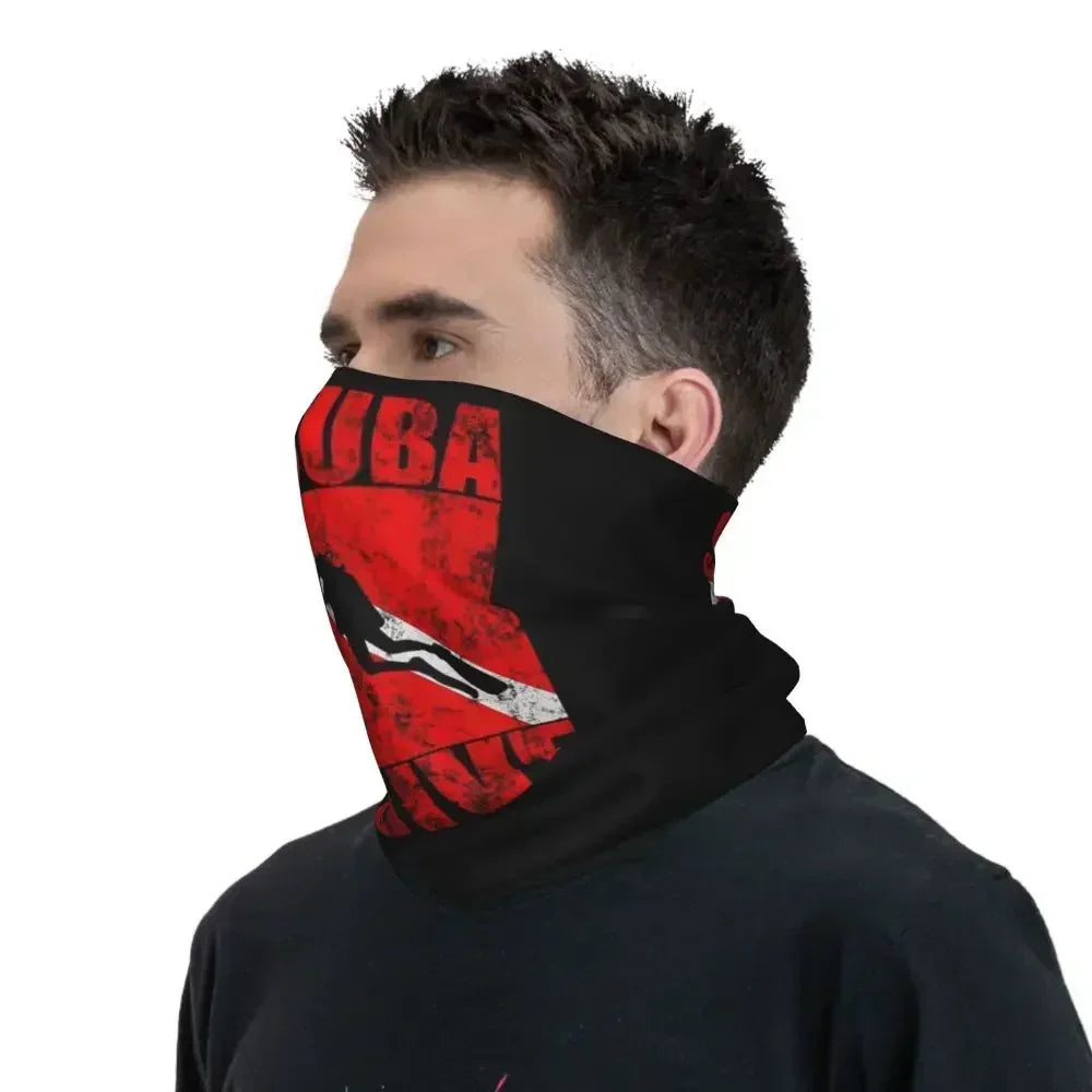 Dive Scuba Diver Bandana Neck Cover Printed Diving Wrap Scarf Multifunctional Face Mask Fishing for Men Women Adult All Season