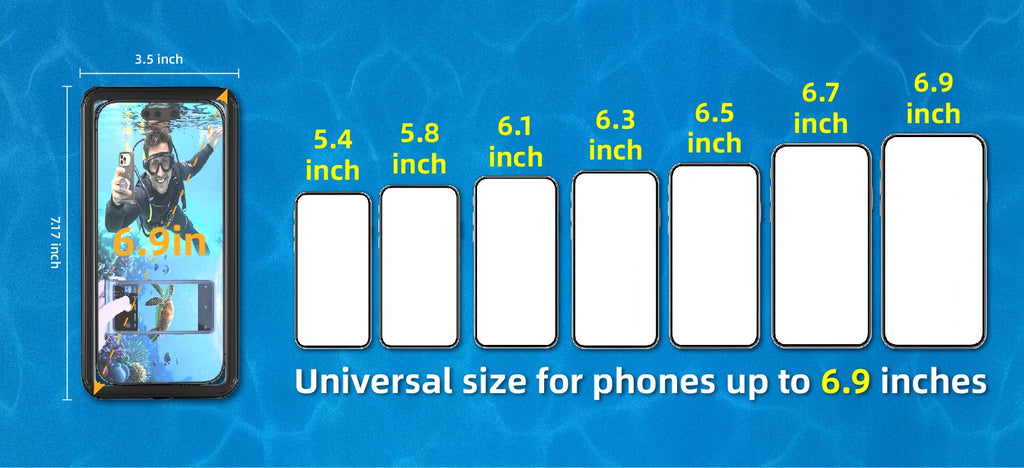 Waterproof phone case, suitable for 6.9-inch models, for outdoor swimming and diving, can be used underwater up to 15 meters