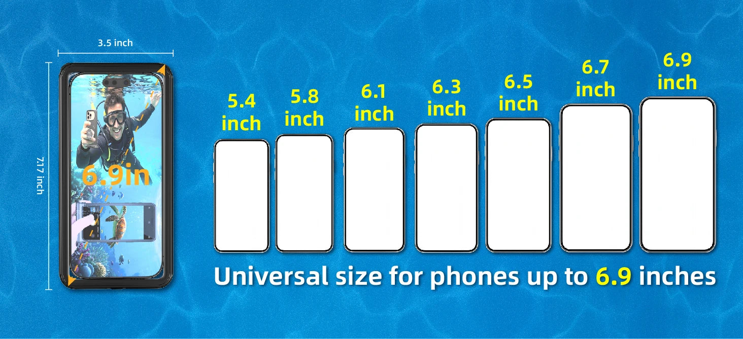 Waterproof phone case, suitable for 6.9-inch models, for outdoor swimming and diving, can be used underwater up to 15 meters