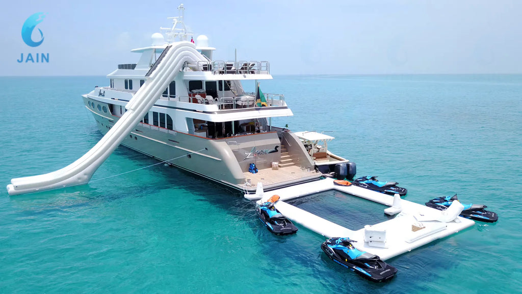 Inventory EVA Non-slip Inflatable Floating Swimming Pool for Ocean&Sea Yacht Dock Platform Island with Net Free Shipping