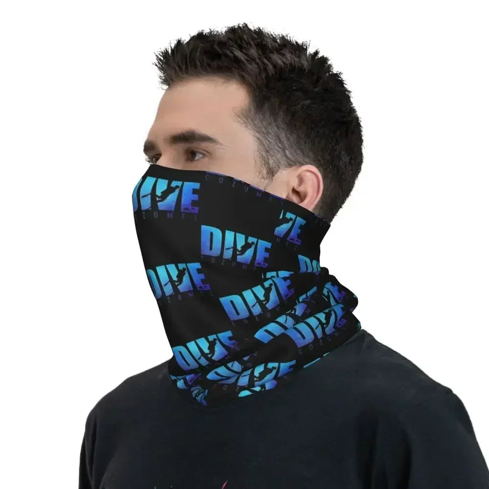 Dive Scuba Diver Bandana Neck Cover Printed Diving Wrap Scarf Multifunctional Face Mask Fishing for Men Women Adult All Season