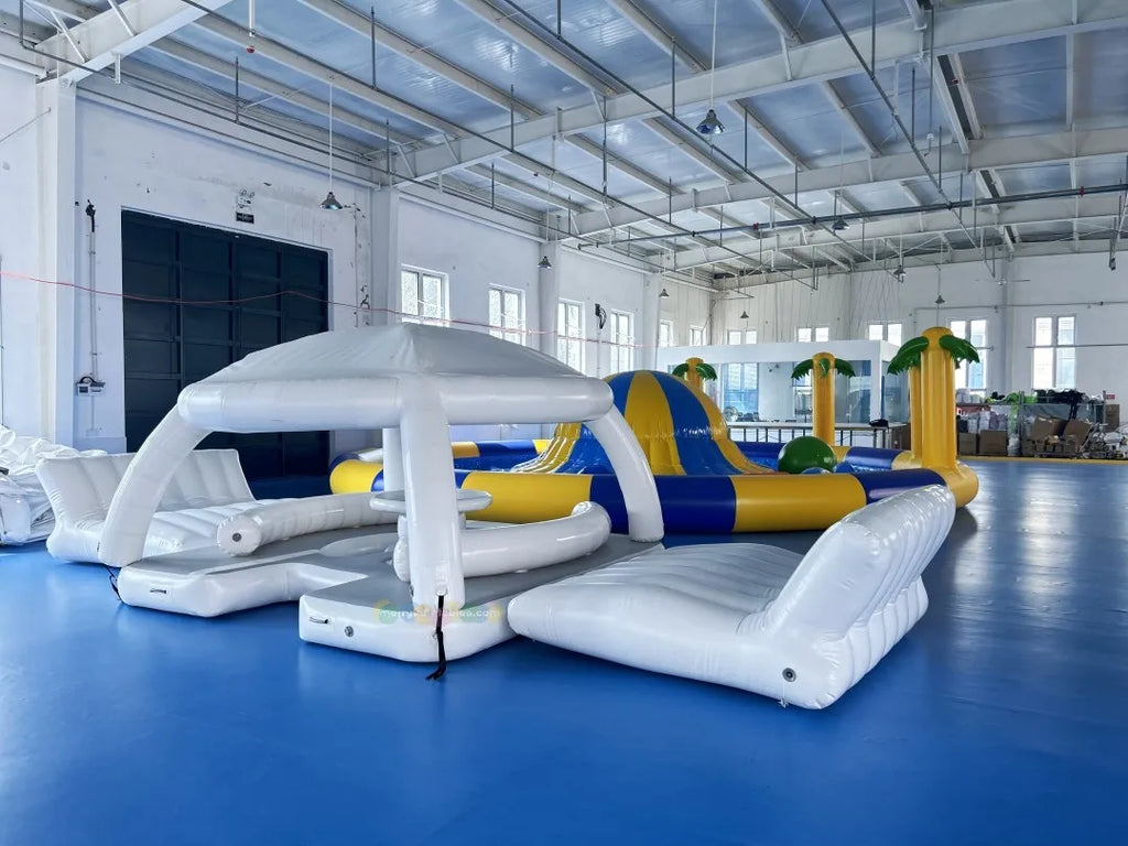 Water Platform Island Aqua Leisure Floating Dock Yacht Dock Water Floating pool Bar Aqua Park water Bar Banas
