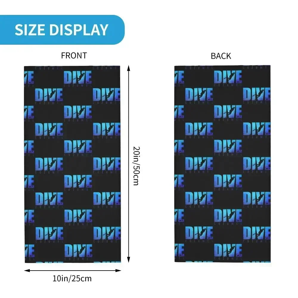 Dive Scuba Diver Bandana Neck Cover Printed Diving Wrap Scarf Multifunctional Face Mask Fishing for Men Women Adult All Season