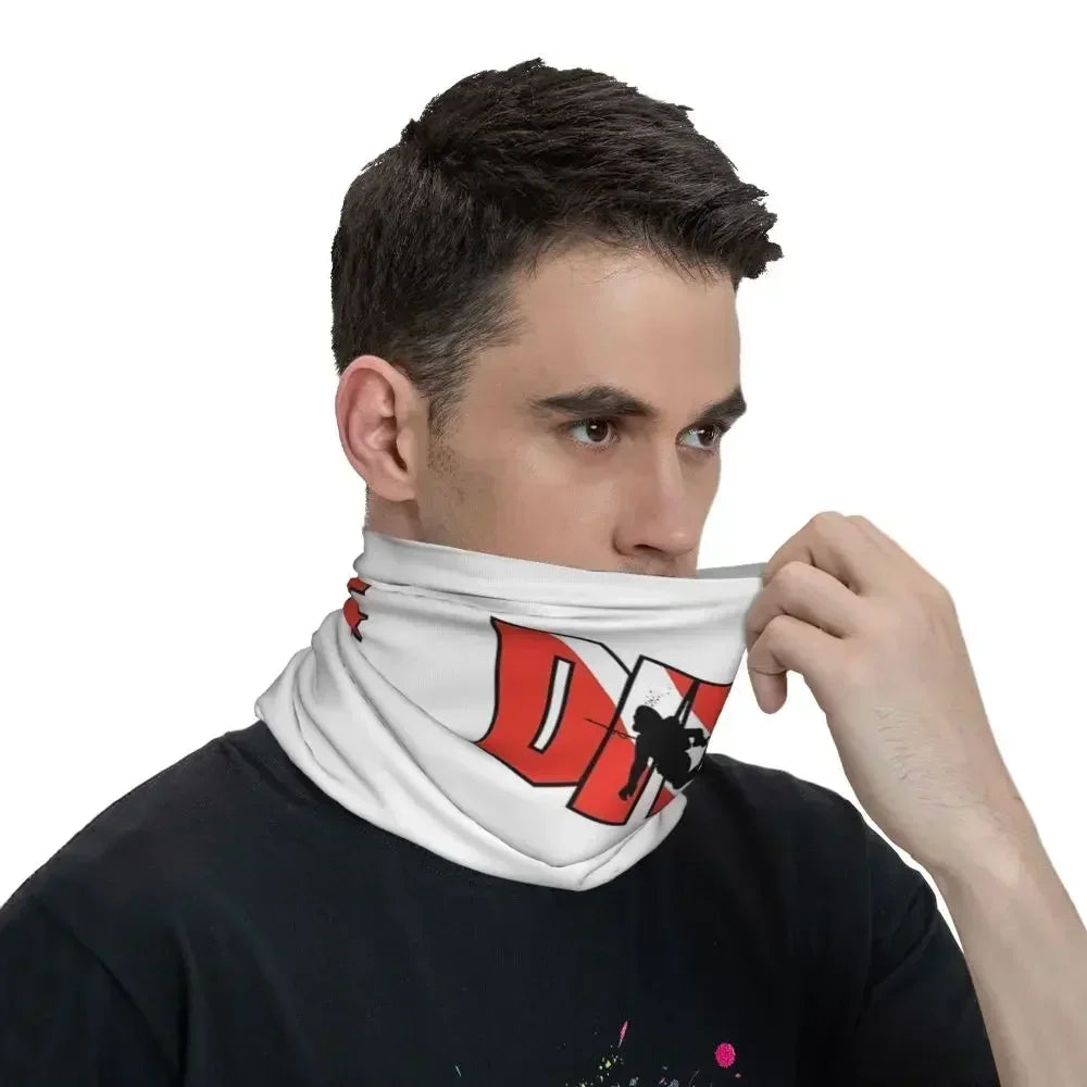 Dive Scuba Diver Bandana Neck Cover Printed Diving Wrap Scarf Multifunctional Face Mask Fishing for Men Women Adult All Season
