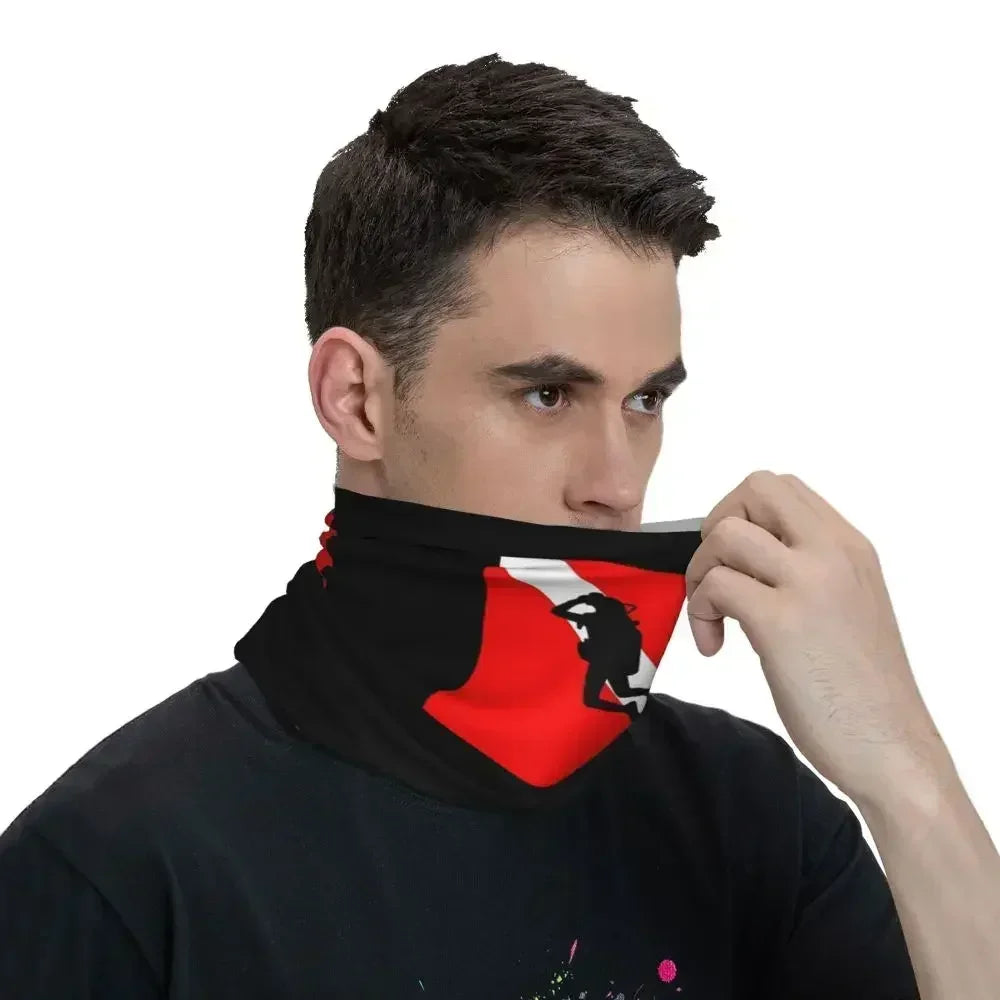 Dive Scuba Diver Bandana Neck Cover Printed Diving Wrap Scarf Multifunctional Face Mask Fishing for Men Women Adult All Season