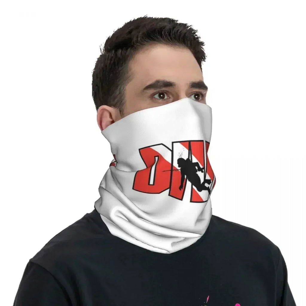 Dive Scuba Diver Bandana Neck Cover Printed Diving Wrap Scarf Multifunctional Face Mask Fishing for Men Women Adult All Season