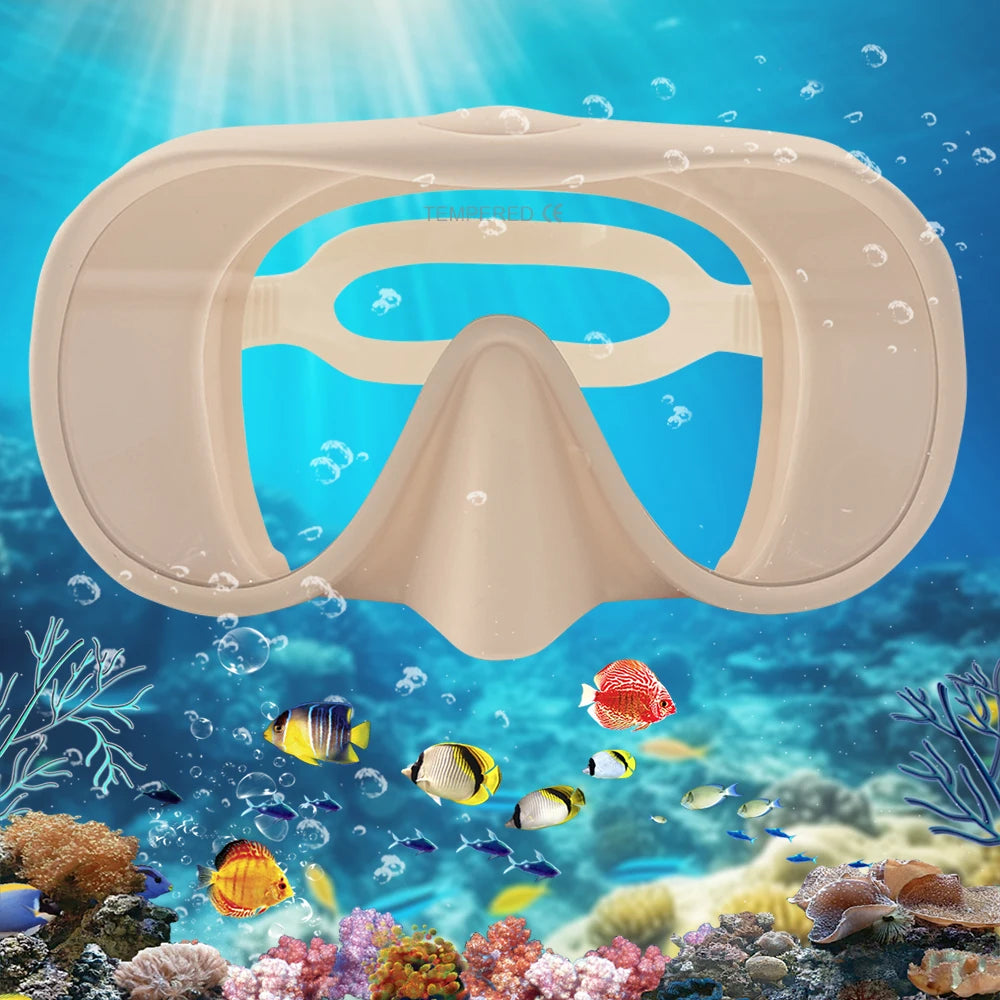 Diving facial mirror, anti -fog 180 ° snorkeling facial mirror, deep water diving mask diving goggles with respiratory tube