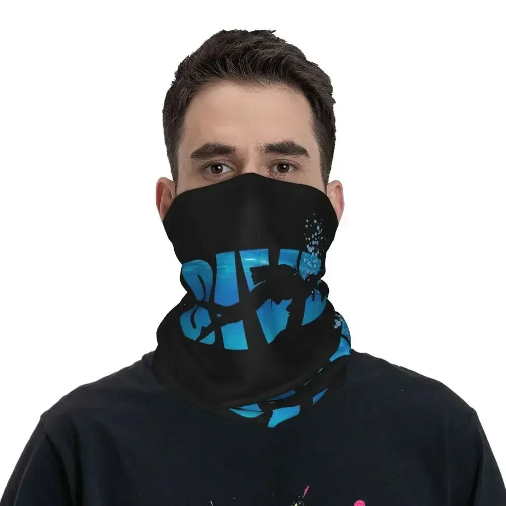 Dive Scuba Diver Bandana Neck Cover Printed Diving Wrap Scarf Multifunctional Face Mask Fishing for Men Women Adult All Season
