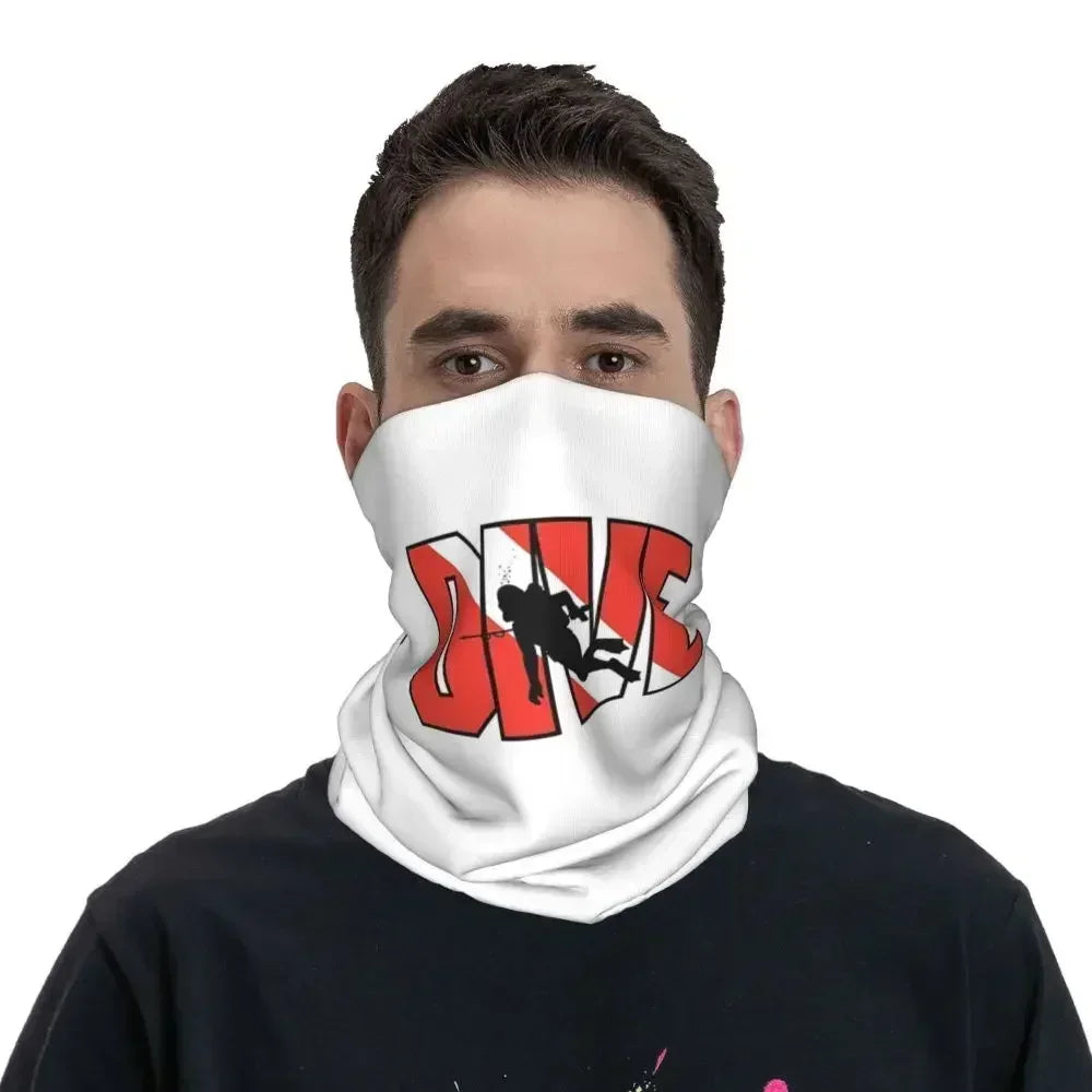 Dive Scuba Diver Bandana Neck Cover Printed Diving Wrap Scarf Multifunctional Face Mask Fishing for Men Women Adult All Season