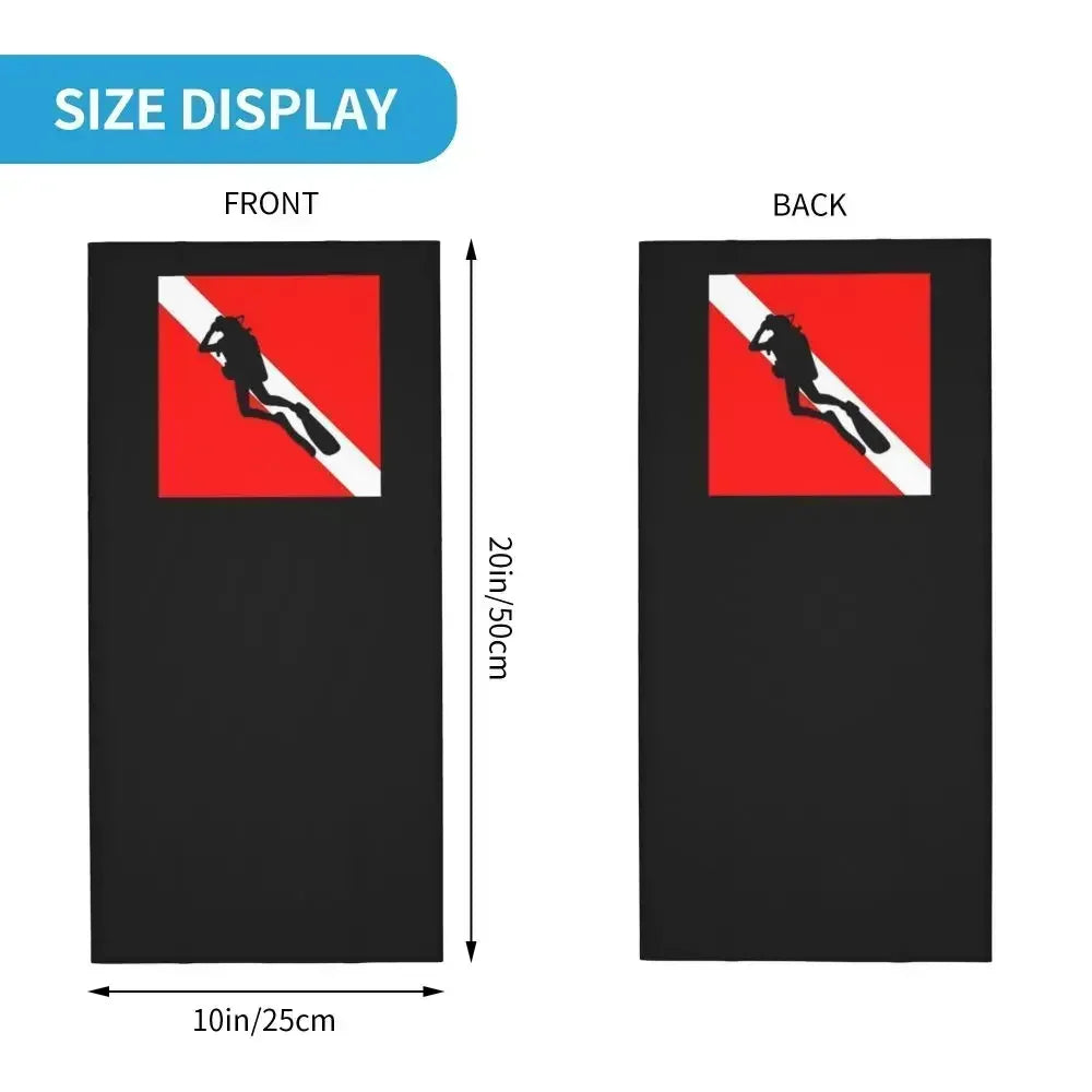 Dive Scuba Diver Bandana Neck Cover Printed Diving Wrap Scarf Multifunctional Face Mask Fishing for Men Women Adult All Season