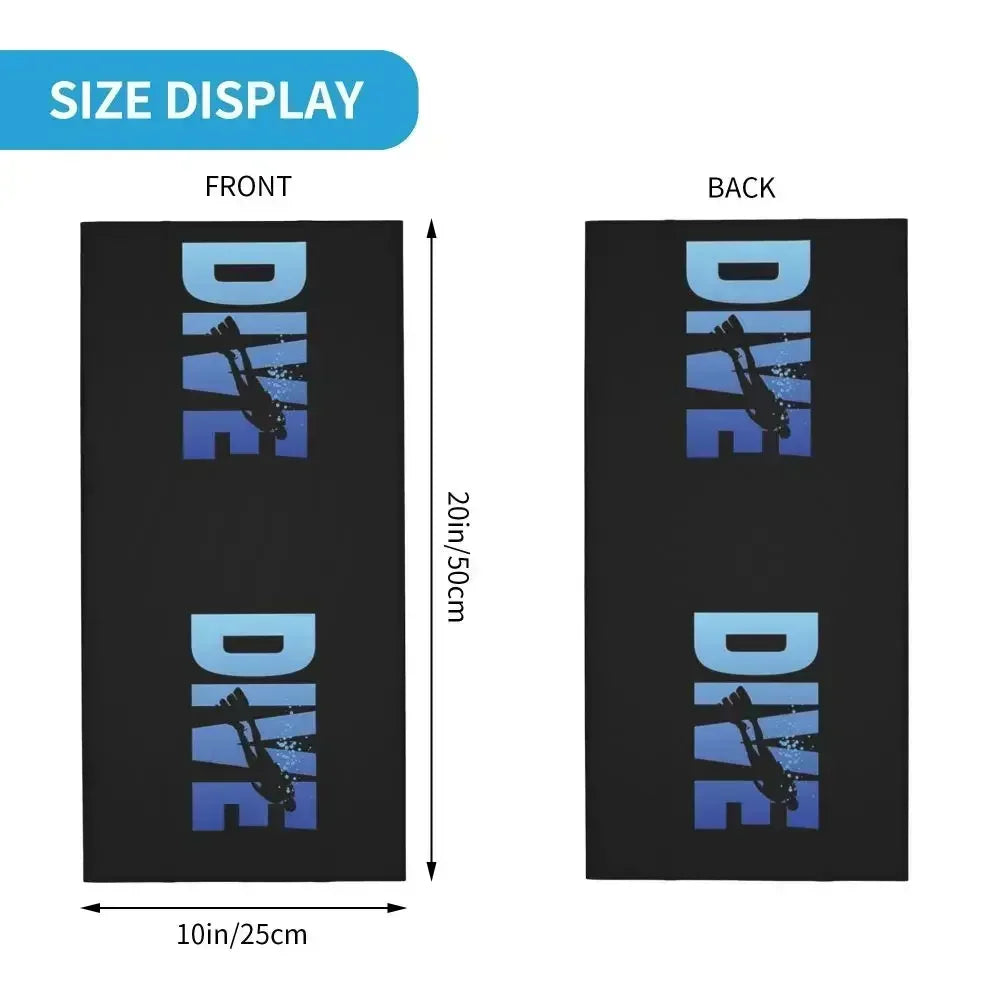 Dive Scuba Diver Bandana Neck Cover Printed Diving Wrap Scarf Multifunctional Face Mask Fishing for Men Women Adult All Season