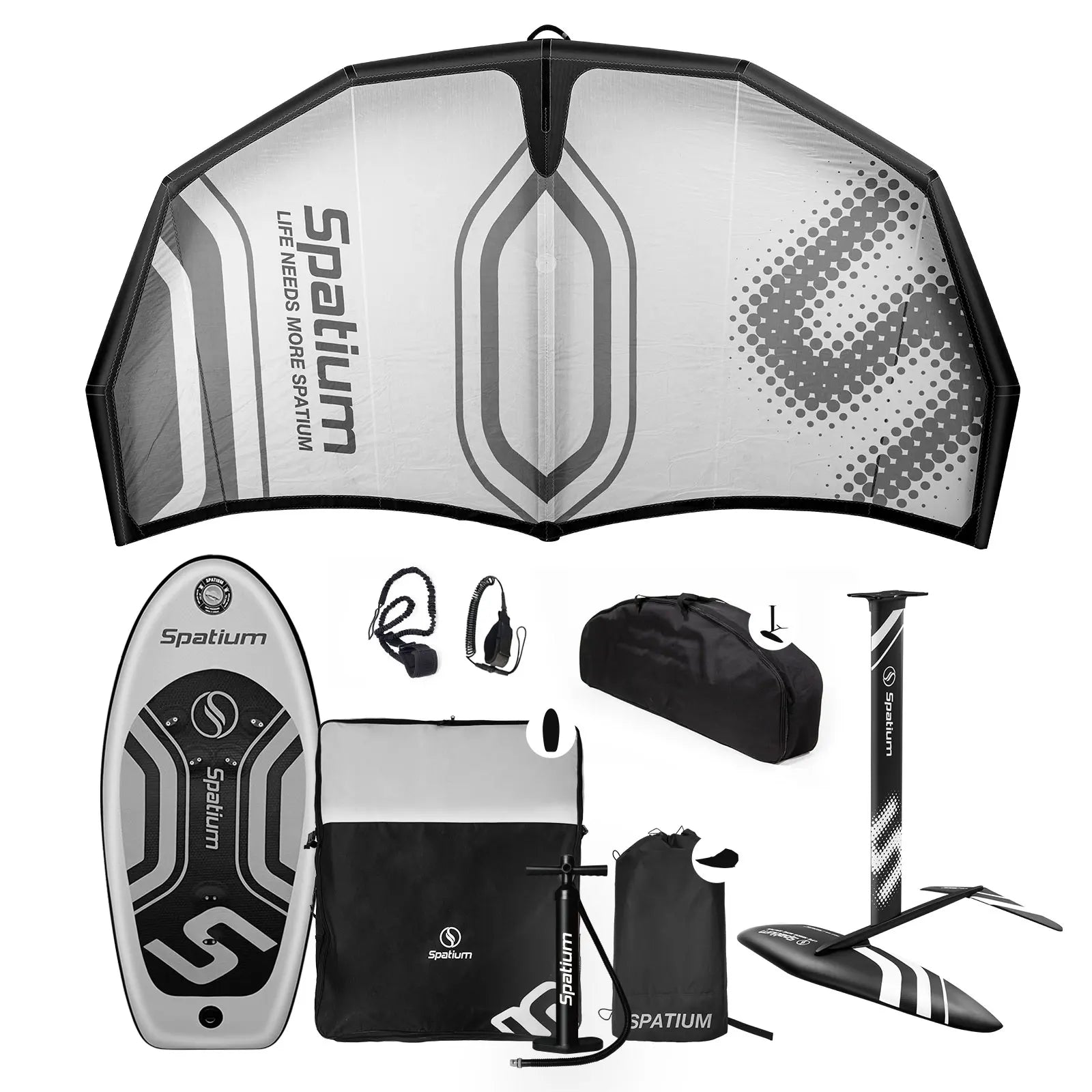 Spatium Light Grey 4㎡5㎡6㎡ Wind Wing With Hydrofoil Board Set Including Board and Hydrofoil and Wind Wing