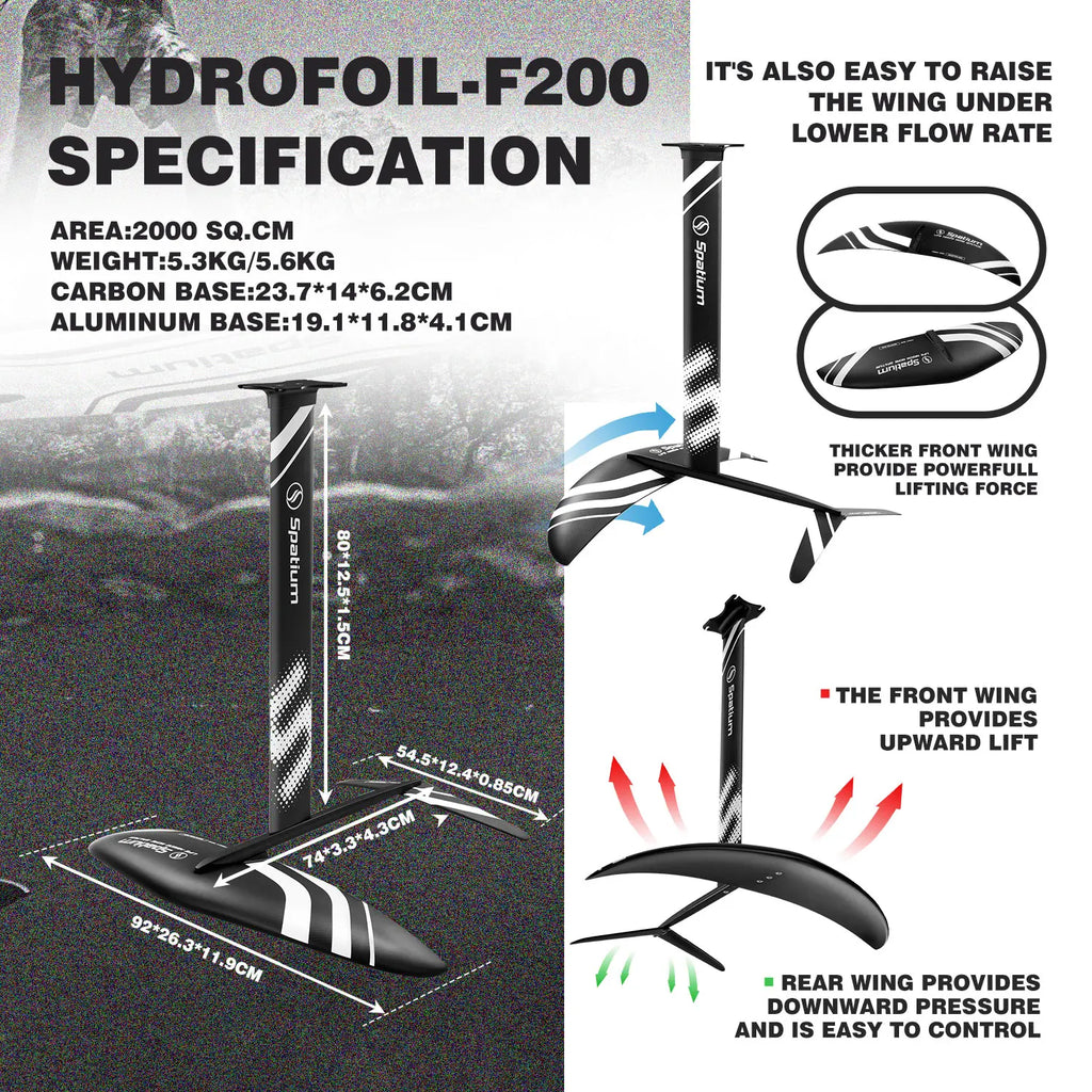 Spatium Light Grey 4㎡5㎡6㎡ Wind Wing With Hydrofoil Board Set Including Board and Hydrofoil and Wind Wing