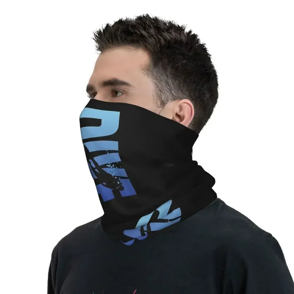 Dive Scuba Diver Bandana Neck Cover Printed Diving Wrap Scarf Multifunctional Face Mask Fishing for Men Women Adult All Season
