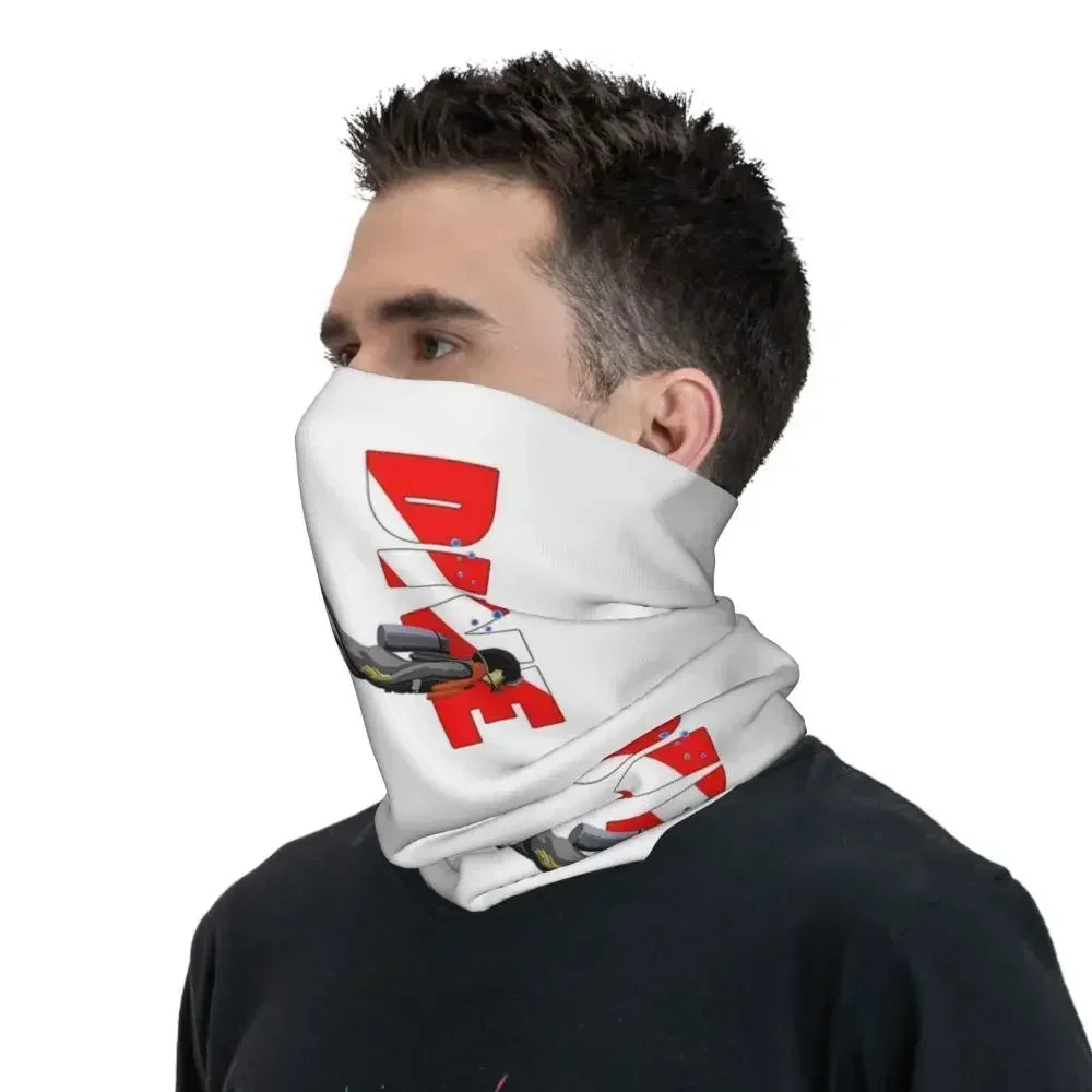 Dive Scuba Diver Bandana Neck Cover Printed Diving Wrap Scarf Multifunctional Face Mask Fishing for Men Women Adult All Season