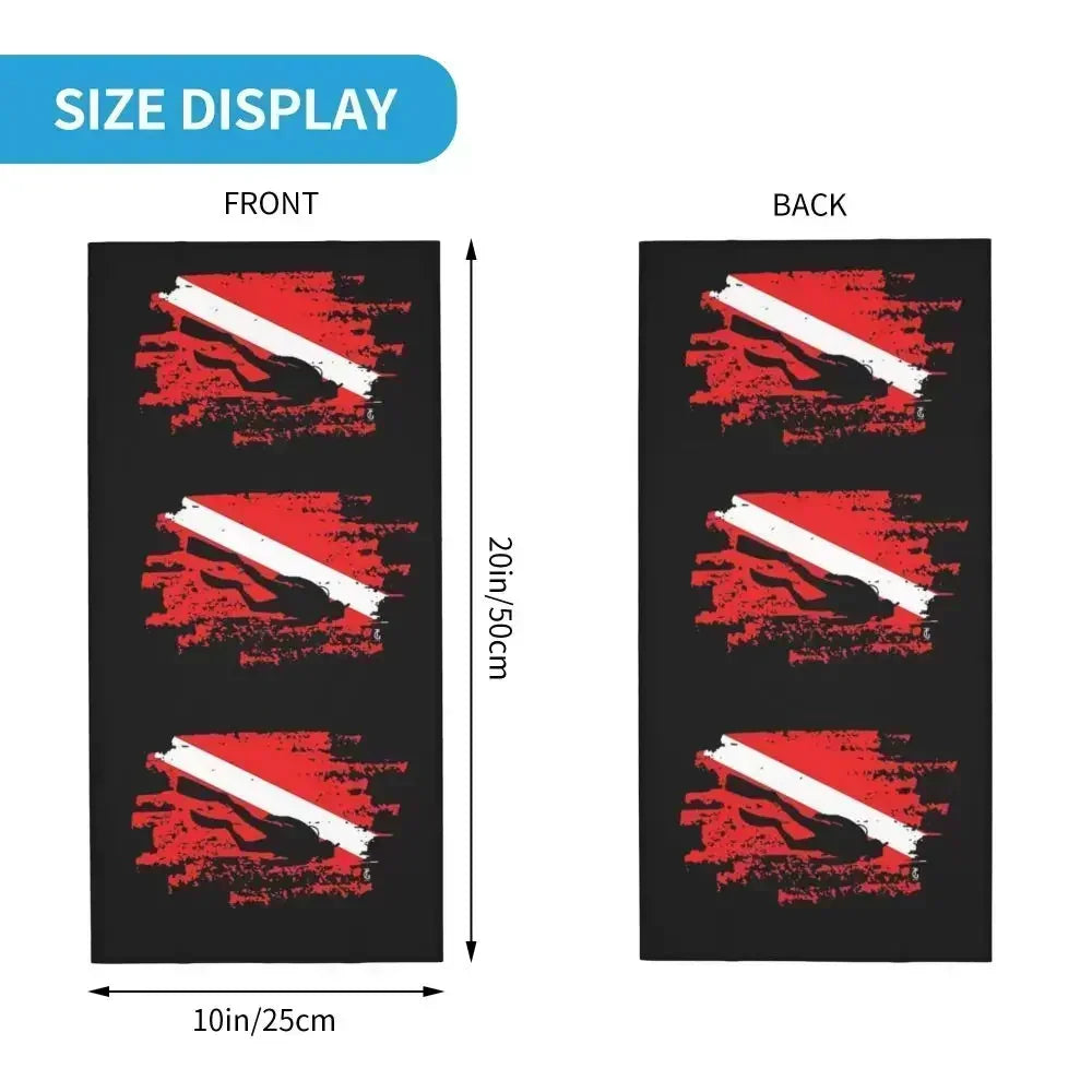 Dive Scuba Diver Bandana Neck Cover Printed Diving Wrap Scarf Multifunctional Face Mask Fishing for Men Women Adult All Season