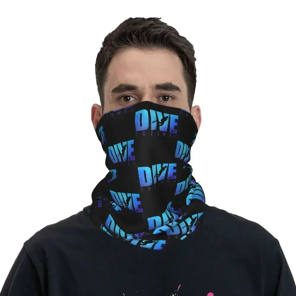 Dive Scuba Diver Bandana Neck Cover Printed Diving Wrap Scarf Multifunctional Face Mask Fishing for Men Women Adult All Season