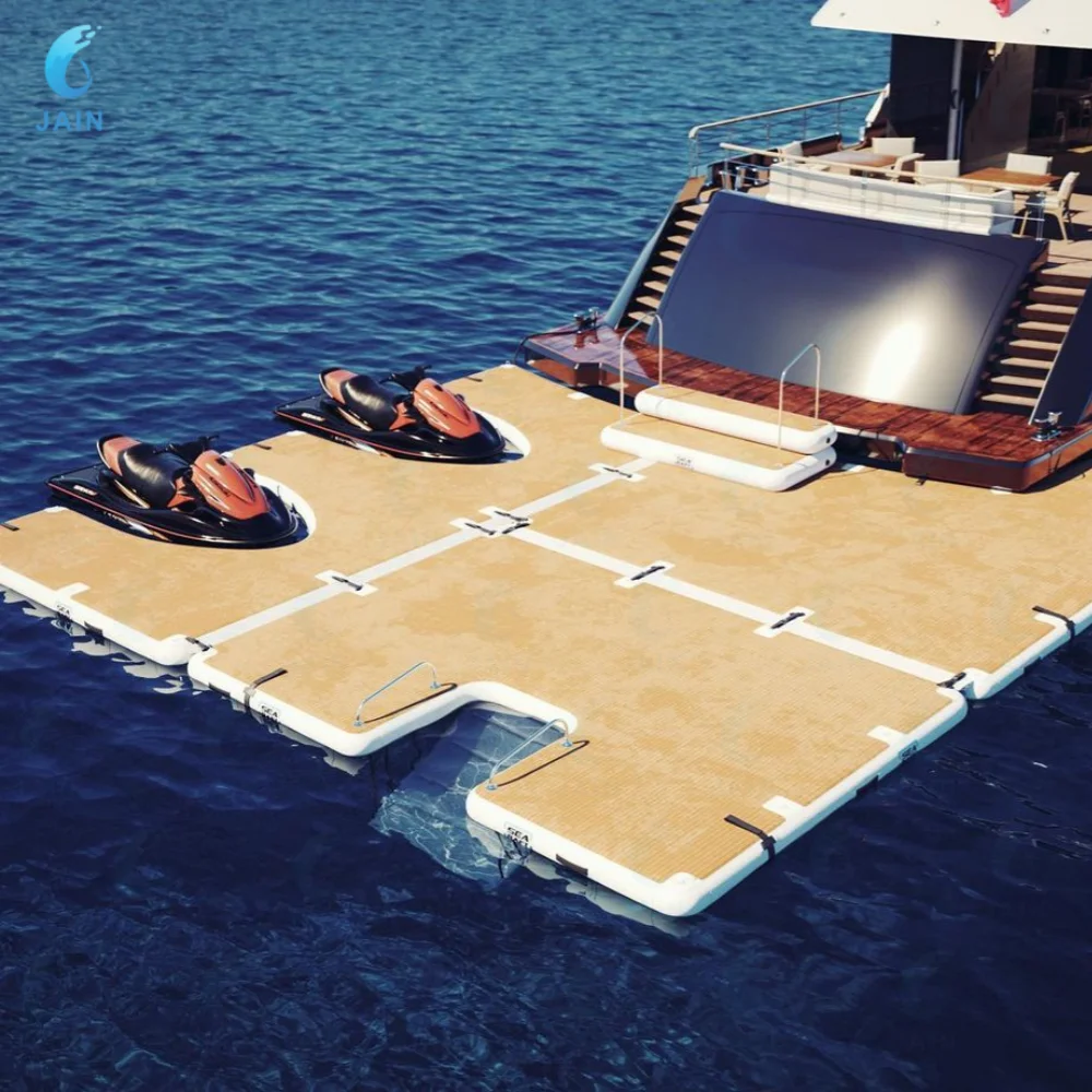 Inflatable Floating Dock Platform Non-Slip Floating Island Raft Perfect for Pool, Beach, Lake and Ocean Recreation