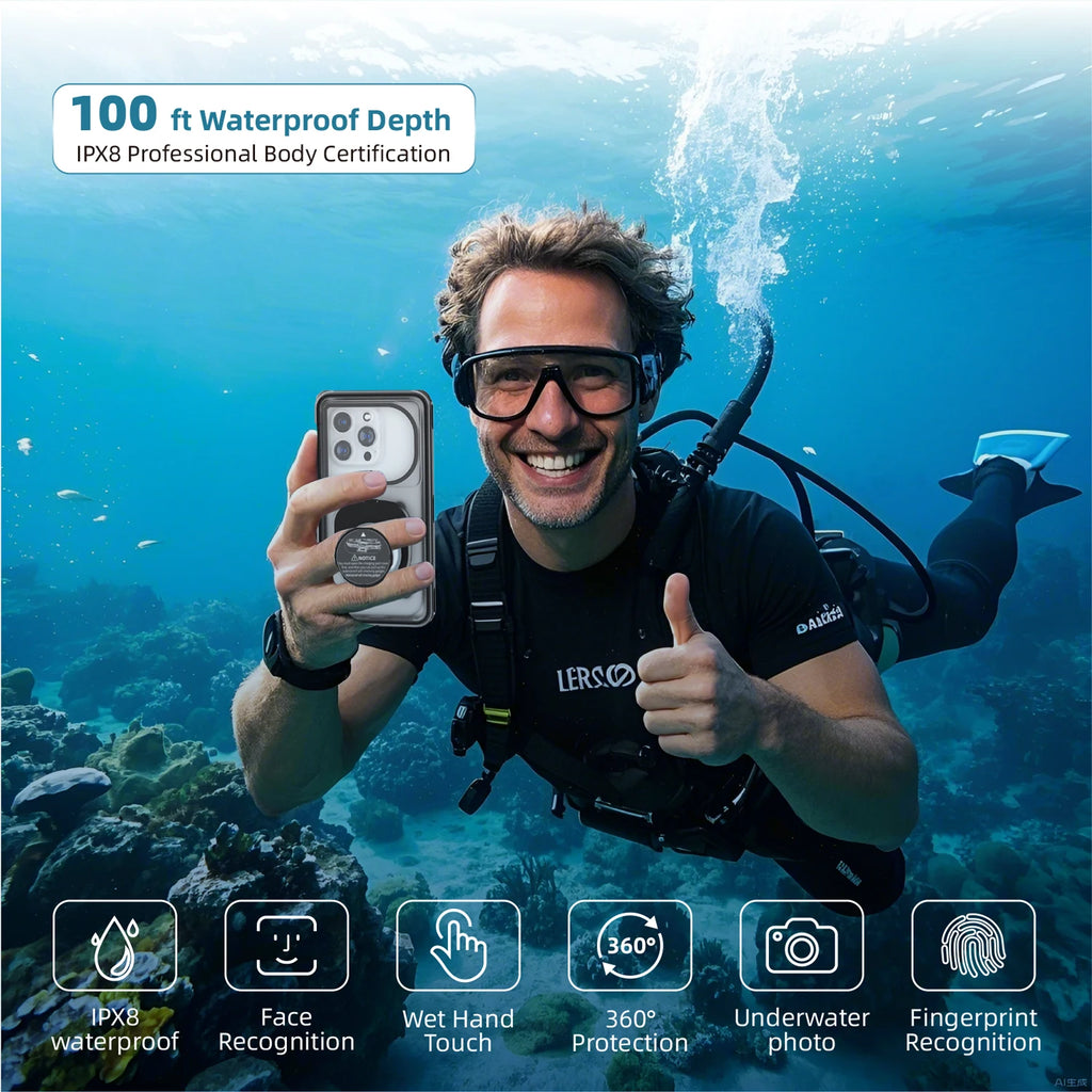 Waterproof phone case, suitable for 6.9-inch models, for outdoor swimming and diving, can be used underwater up to 15 meters