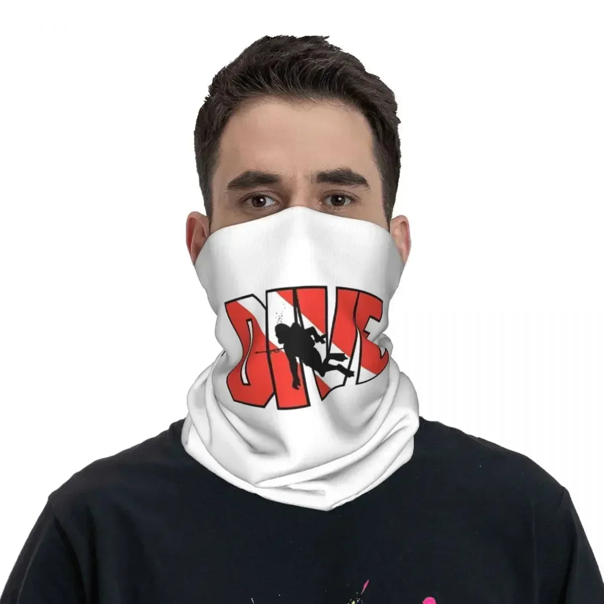 Dive Scuba Diver Bandana Neck Cover Printed Diving Wrap Scarf Multifunctional Face Mask Fishing for Men Women Adult All Season
