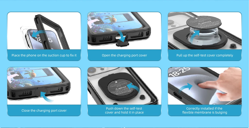 Waterproof phone case, suitable for 6.9-inch models, for outdoor swimming and diving, can be used underwater up to 15 meters