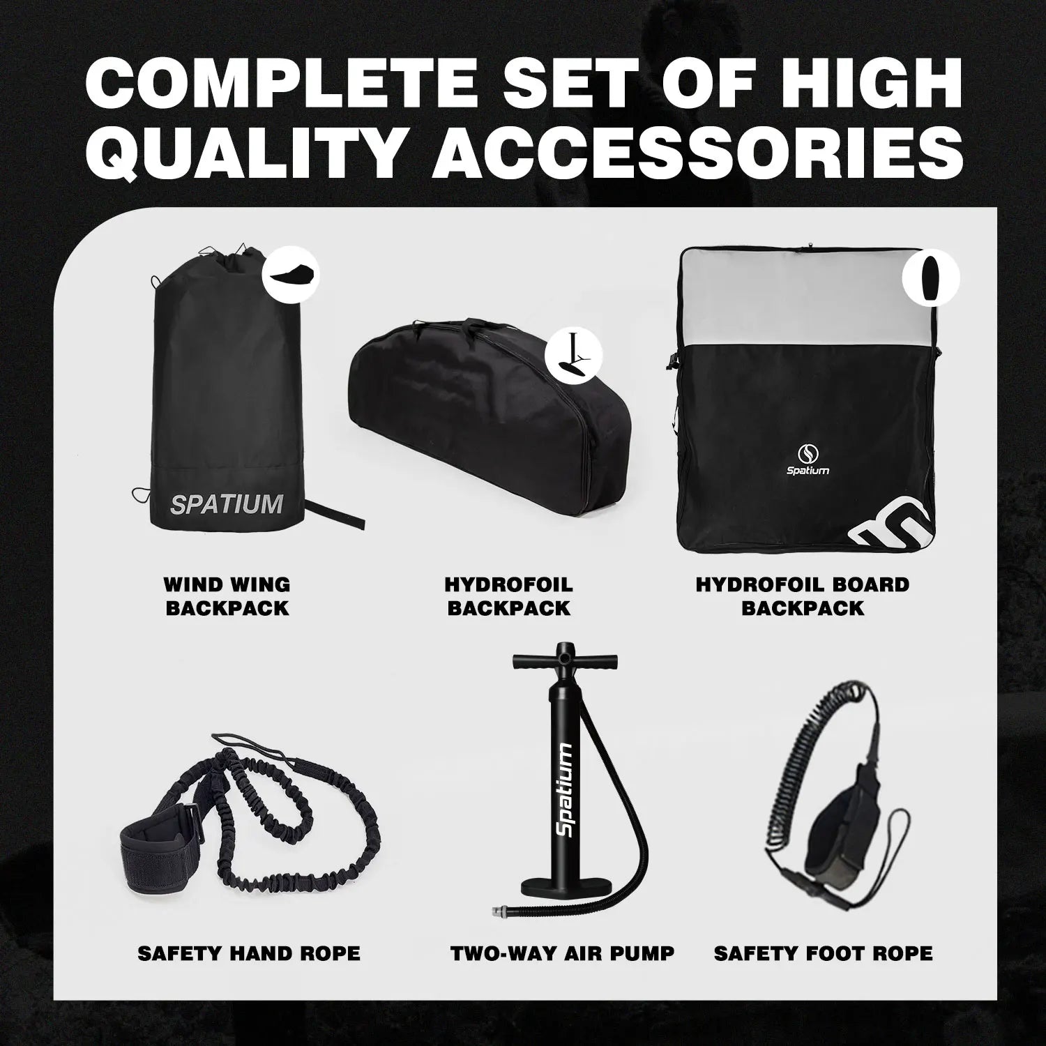 Spatium Light Grey 4㎡5㎡6㎡ Wind Wing With Hydrofoil Board Set Including Board and Hydrofoil and Wind Wing