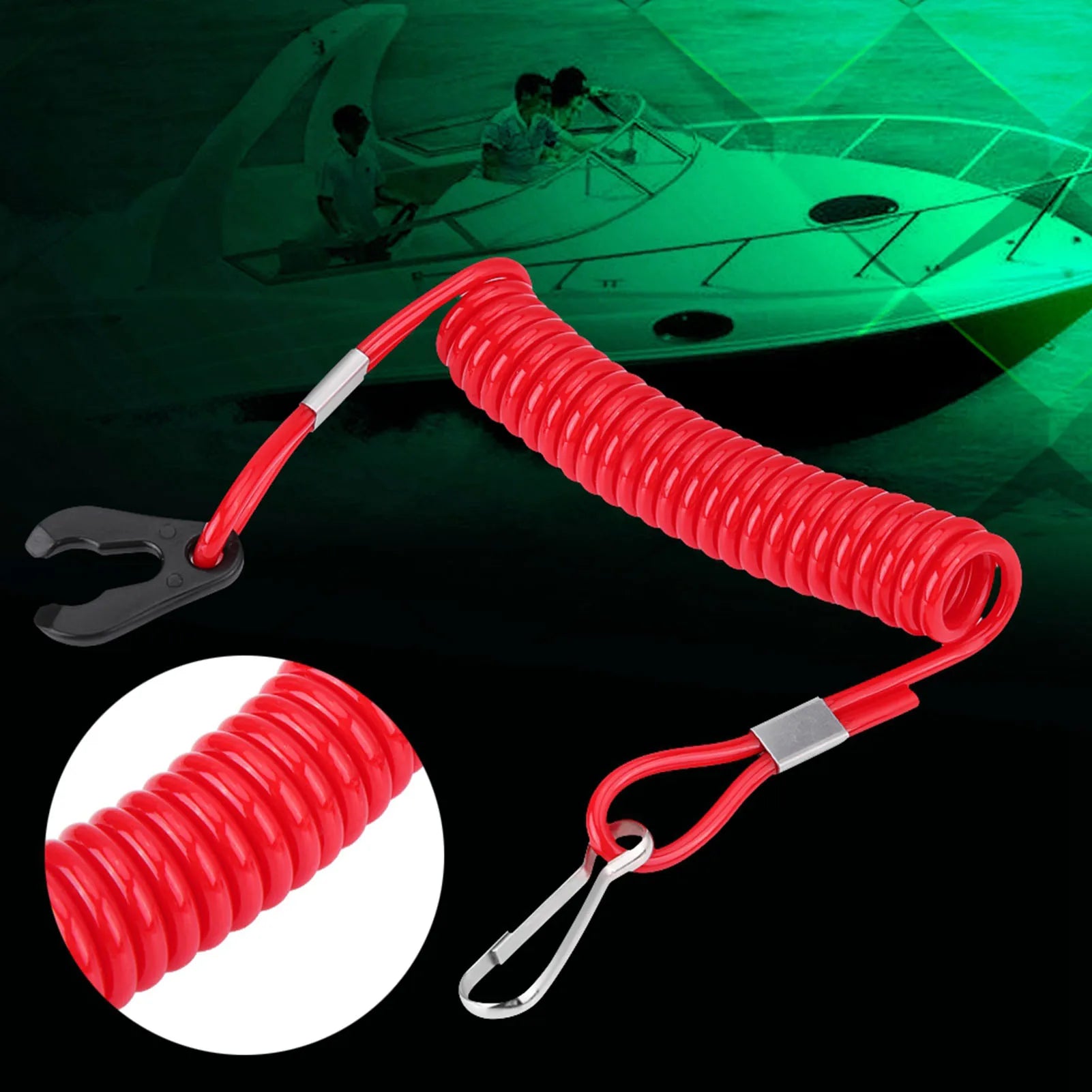 Boat Engine Kill Stop Switch Emergency Stop Switch Safety  Lanyard Rope Universal For Motorboat And Outboard Motors