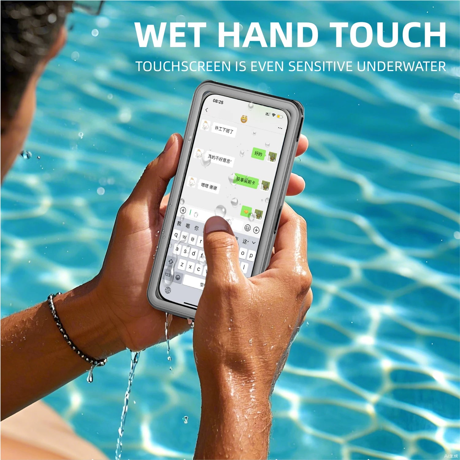 Waterproof phone case, suitable for 6.9-inch models, for outdoor swimming and diving, can be used underwater up to 15 meters