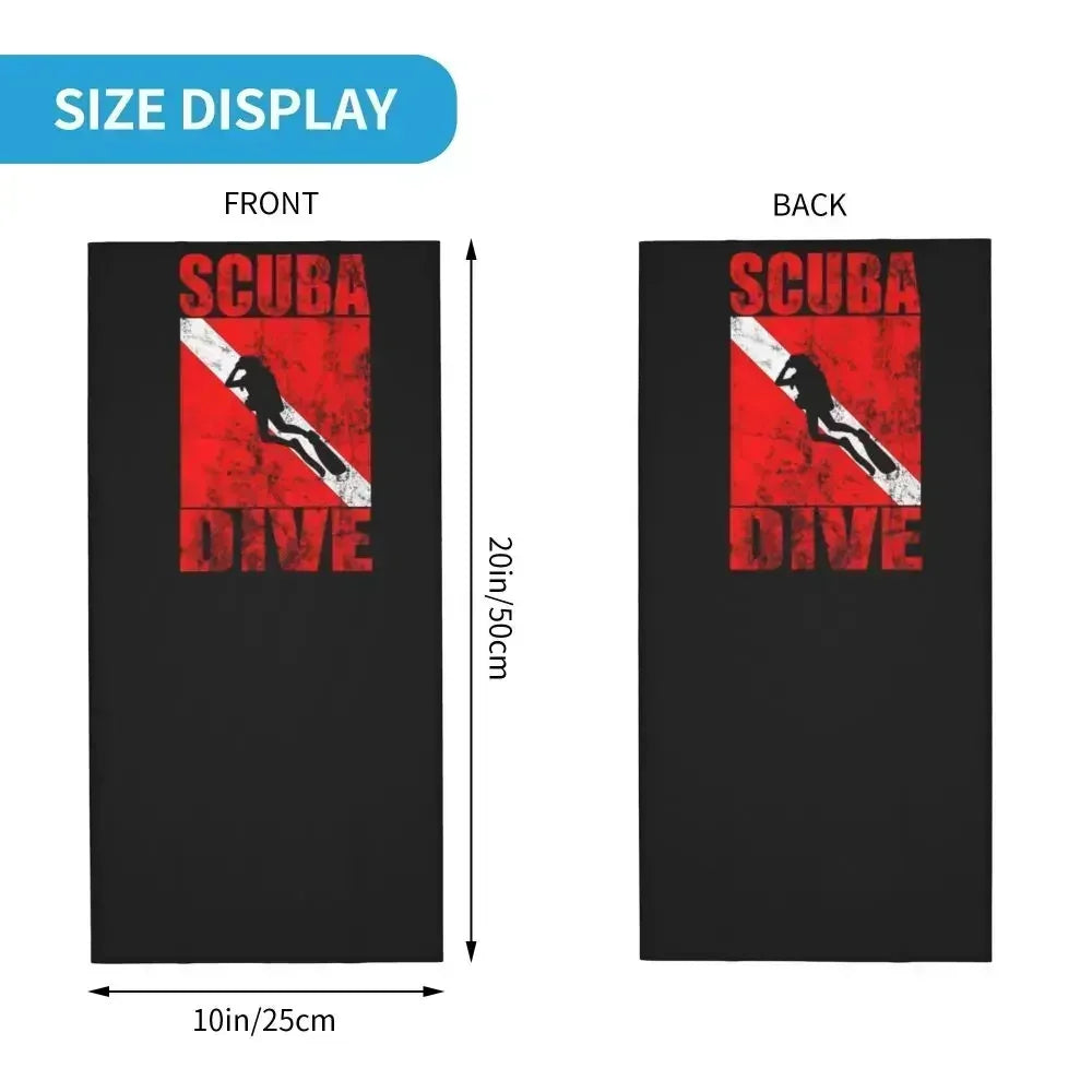 Dive Scuba Diver Bandana Neck Cover Printed Diving Wrap Scarf Multifunctional Face Mask Fishing for Men Women Adult All Season